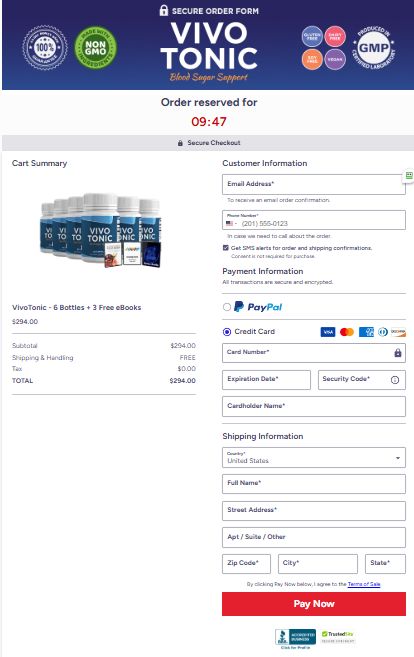 Vivo Tonic Official Website Secure Order Page